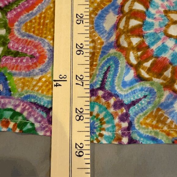 Johnny Was Jannika Silk Blouse Naperron Print Multicolor Ruffle Sleeve Size 1X - Picture 10 of 12